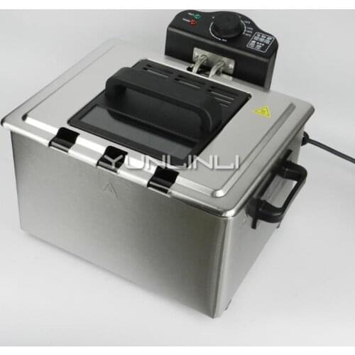 5L Electric Deep Fryer Commercial/Household Electric Deep Frying Machine Stainless Steel Frying Cooker WJ-801