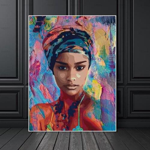 Abstract Women Portrait Oil Paintings on Canvas Wall Art Posters and Prints Cuadros Pictures for Home Room Decor No Frame