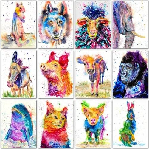 5D DIY Diamond embroidery Cross stitch Full Square Diamond painting animals sheep wolf pig Cartoon Full Round Diamond mosaic art