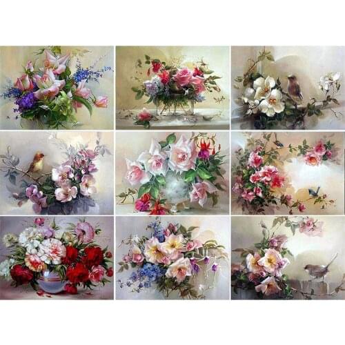 Yumeart 5D DIY Diamond Embroidery Plum Blossom Full Square Mosaic Art Diamond Painting Flower Cross Stitch Kits Handmead Gifts