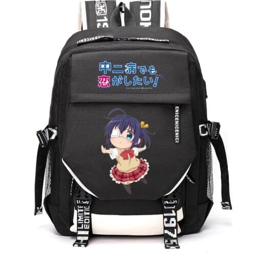 Anime Love, Chunibyo & Other Delusions Takanashi Rikka Togashi Yuuta Outdoor Travel Rucksack Casual Schoolbag Student Backpacks