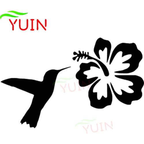 Car Sticker Motorcycle Decals Hummingbird Hibiscus Flower Laptop Truck Fashion Decorative Accessories Waterproof Anti-UV Decal