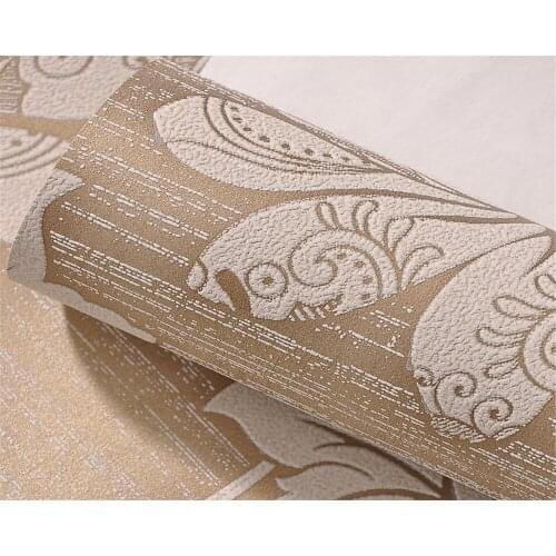 Beibehang Wallpaper roll large flower pattern bedroom living room TV background thick flocking relief 3d wallpaper for walls