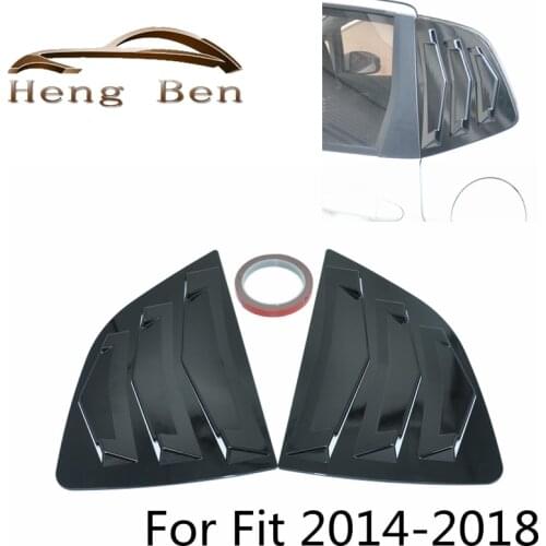 1 Pair fit for Fit Hatchback Black Carbon Fiber color Window Side Louvers Vent 2014-2018