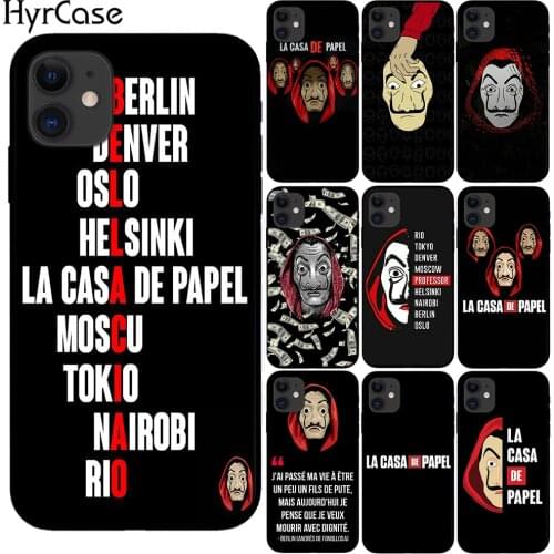 Spain TV La Casa de papel Soft TPU Case For Capa iPhone 11 Pro Max X XS Max XR 6 6S 7 8 Plus 5S SE 10 Silicone Black Cover