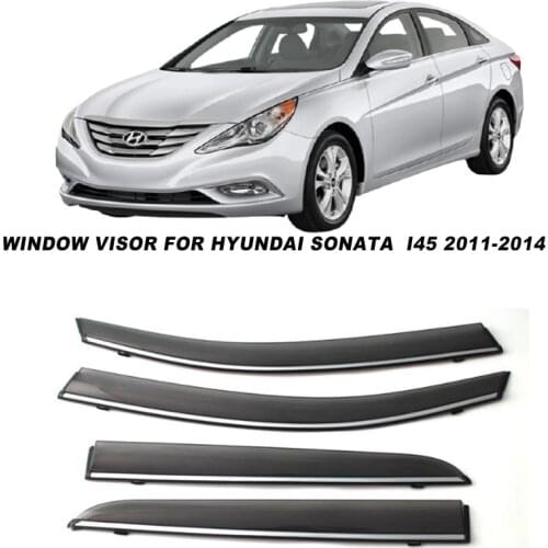Side Window Deflectors For Hyundai sonata 2011—2014 Acrylic Black Wind Shield Rain Sun Guards Window Rain Guar