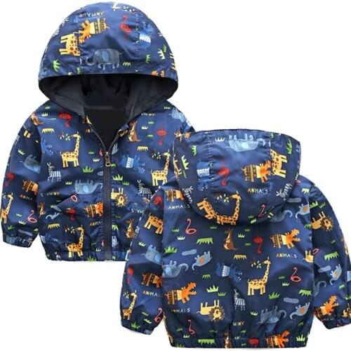 Kids Clothes Boys Jackets Children Hooded Zipper Windbreaker Baby Fashion Print Coat Infant Waterproof Hoodies For Girls