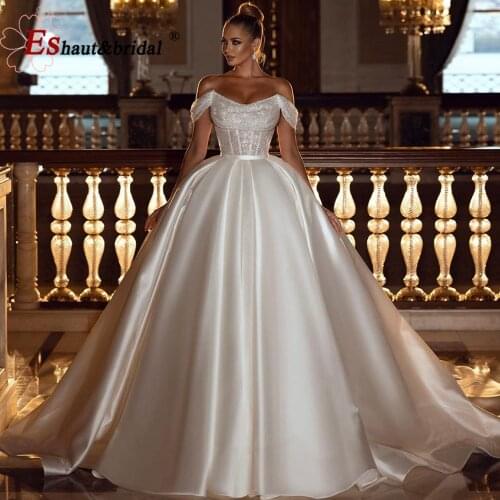 Атласные свадебные платья Eshaut&bridal China At AliExpress