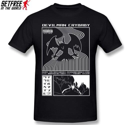 Devilman Crybaby Anime T Shirt Camisetas Plus Size O-neck Cotton Short Sleeve Custom T Shirts For Men