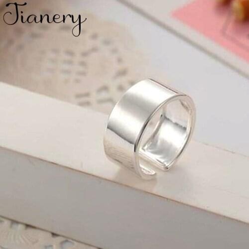 JIANERY Korean Trendy Silver Color Smooth Rings For Women Lady Men Antique Rings Jewelry