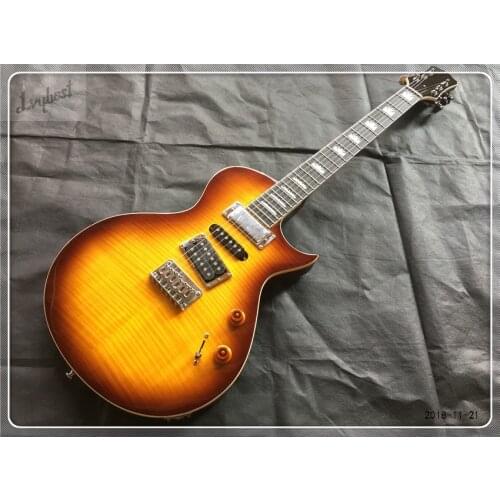 CUSTOMIZED elecctric guitar body and headstock shape,Special routing from pickups,ebony fingerboard,chrome parts,free shipping