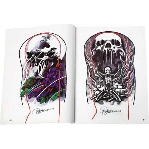 Tattoo Book Design Arm Leg Back Body Art Flash Book Manuscript Collection for Tattoo Color Printing Double Size 100 Page