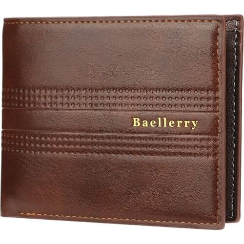 New Top Men Wallet PU Leather Fashion Simple Business Purse Short Slim Portable Mens Wallets Multi-Card Holder Male Card Case