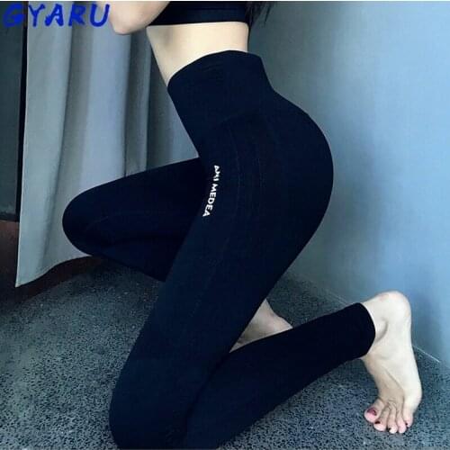 GYARU Yoga Leggings Women Gym Pants Seamless Solid Sports Leggings High Waist Push Up Leggings Running Tights Gym