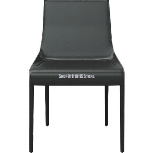 Nordic Style Furniture Simple Family Chair Italian Postmodern Design Restaurant Back Saddle Leather Dining Chair