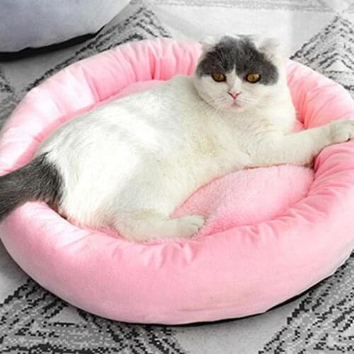 Cute Pink Removable Small Dog Cat Bed House For Dogs Cats Winter Warm Pet Dog Home Kennel Puppy Kedi Beds Mascotas Kennel