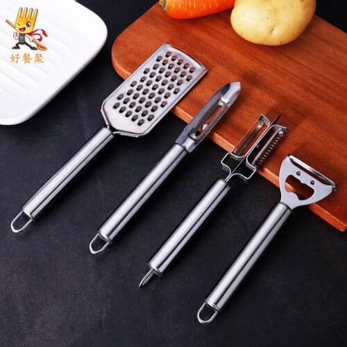 4-piece multifunctional stainless steel peeler, fruit peeler, fish scale remover, fruit slicer and wiper kitchen gadget