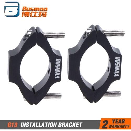 2pcs BOSMAA G11/G13 Motorcycle Headlight Mounting Bracket Relocation Clamps Driving Hunting Light Holder For 22-54mm Tube Fork