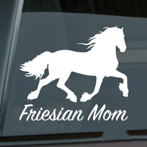 Friesian Mom Sticker Die Cut Vinyl Horse Belgian Black window decal Size(inch): 5.50 x 4.78