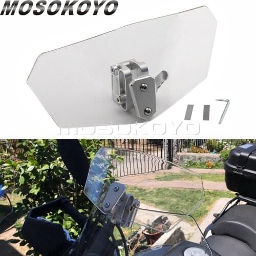 Clear Universal Motorcycle Windshield Airflow Adjustable Windscreen Wind Deflector For Harley BMW Ducati Honda Yamaha Kawasaki