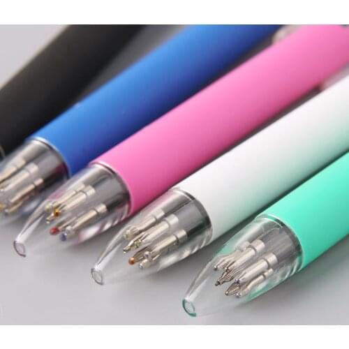 R9UA 0.7mm 5 Colors In One Retractable Ballpoint Pens Mechanical Pencil Smooth Writing Tip Note Taking School Stationery Office