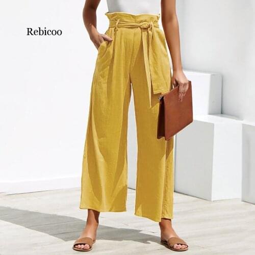 Женские льняные брюки Rebicoo China At AliExpress