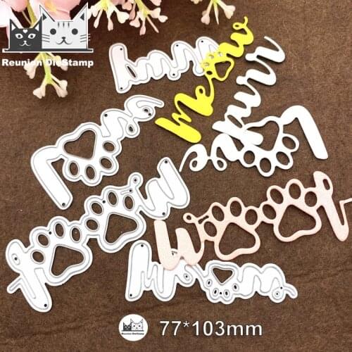 Reunion Dog Paw Alphabet Metal Cutting Dies Embossing Mold DIY Scrapbooking Album Paper Craft Knife Mould Blade Punch Stencils