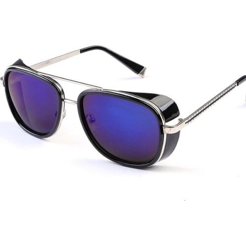 2019 Steampunk Sunglasses Men Mirrored Designer Brand Women Glasses Vintage Red Lens Sun Glasses UV400