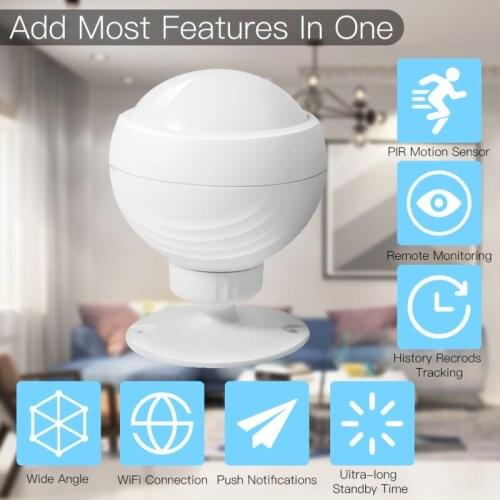 Tuya WiFi Smart PIR Motion Sensor Human Body Sensor Detector Security Burglar Alarm Sensor Smart Life APP Control Compatible