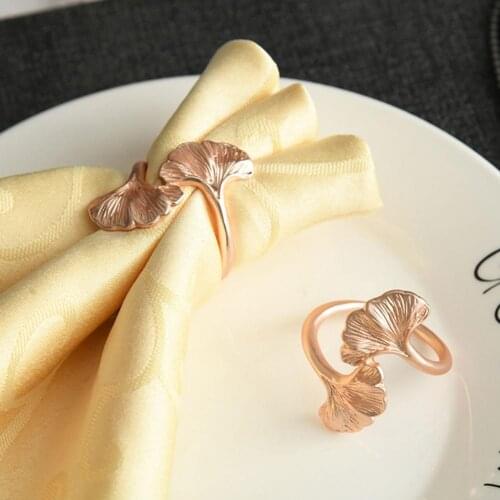 Unique 6Pcs European Style Table Decoration Serviette Buckles Metal Serviette Buckles Elegant for Party