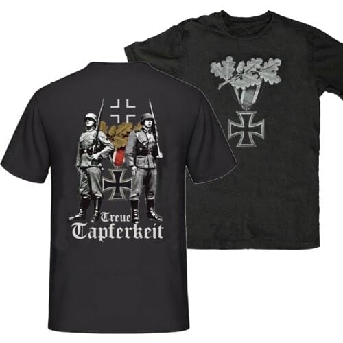 Wehrmacht Bundeswehr Soldier Loyalty and Glory Iron Cross Medal T-Shirt. Summer Cotton Short Sleeve O-Neck Mens T Shirt New