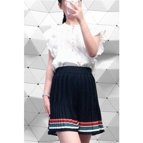 Patads French fashion stitching lace trim sleeveless lady T-shirt spring and summer solid lace shirt e11756e