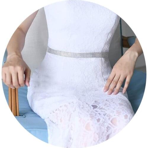 Wedding Belt Woman Prom Evening Sash For Bridal Dress Silver Wedding Accessories Crystal Sparkly Waist Belts for Formal Dress