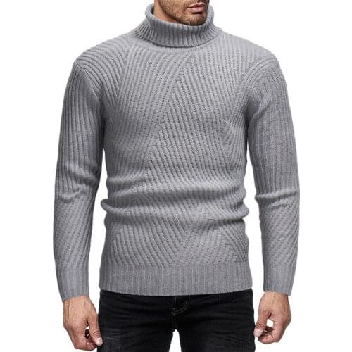 Winter Wool Blend Jumper Knitted Thermal Mens Sweater Pullover Woolwork