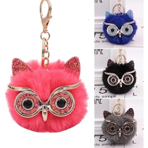 1pcs Cute Plush Owl Keychain Bags Decor Pendant For Boy Girls Fashion Innovative Keys Organizer Chain Womens Bag Ornament