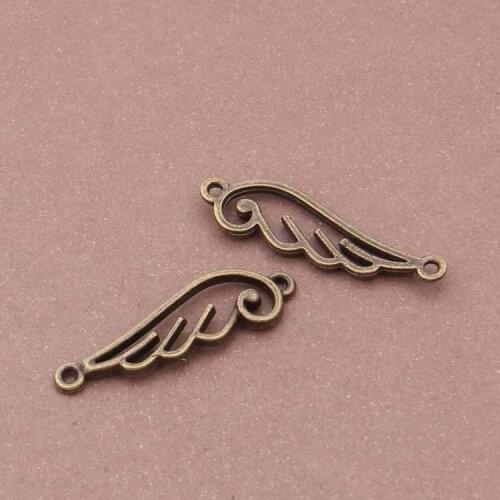 100pcs Vintage Wings Double Hanging Charms For Making Earrings Bracelets/necklace/apparel Fashion DIY Jewelry Accessories