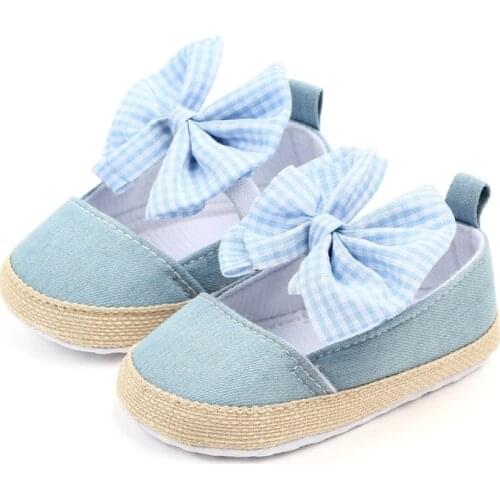 2020 Baby Girl Shoes Spring Autumn Bow Classic Canvas Cotton Baby Girl Shoes The First Walkers Fashion Comfort Baby Girl Shoes