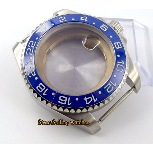 43mm sapphire glass SUB stainless steel Watch Case fit ETA 2836 mingzhu 2813 miyota 82 series MOVEMENT