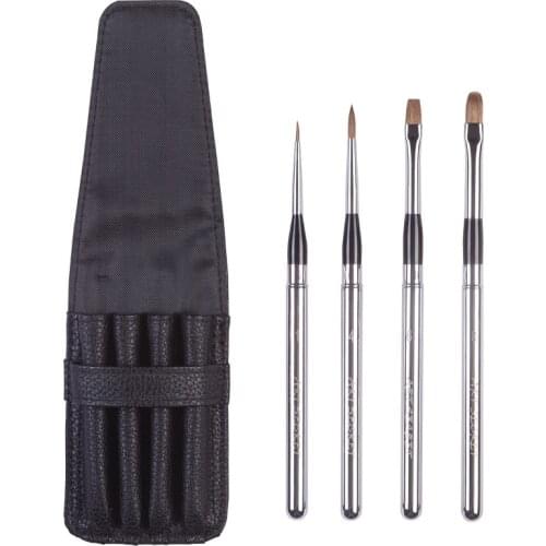 Artsecret SP 576 sable hair brass ferrule PU pouch art brush 4pcs/set with a small bag