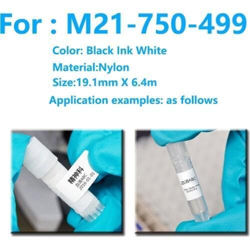 Bmp21 M21-750-499 High Adhesion Label Tape Black On White Nylon film Compatible for BMP21 Plus ID PAL LABPAL Label Maker