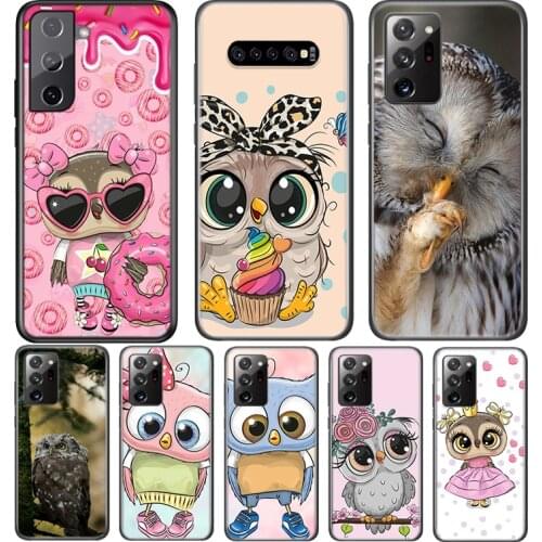 Lovely Animal Owl For Samsung Galaxy S21 S20 FE Ultra S10 S10E Lite 5G S9 S8 S7 S6 Edge Plus Phone Case