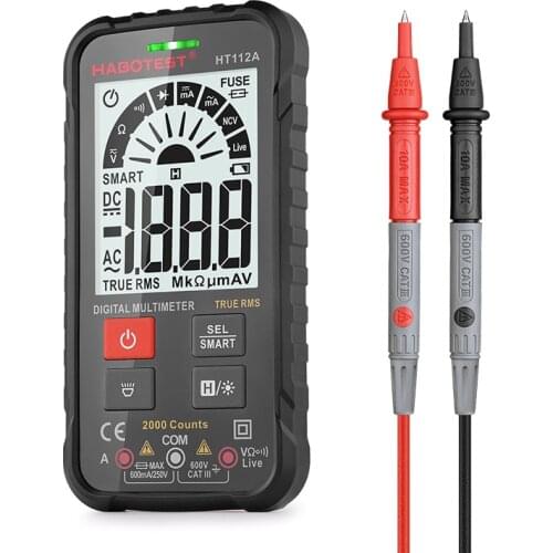 Digital Multimeter HABOTEST HT112A Professional Multimeter Smart True RMS Ohm AC DC 600V Voltage Current Meter Automotive Tester
