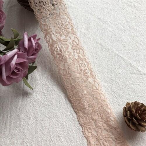 S1005 5.5cm Gold yellow elastic stretchy lace trim for diy wedding dress underwear lingerie lace ribbons lace