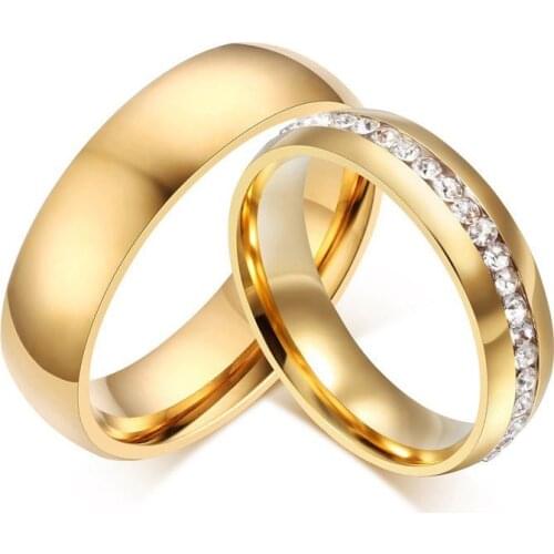 Modyle Classic Engagement Wedding Rings For Women Men Jewelry Stainless Steel Couple Wedding Bands Fashion Brands Jewelry