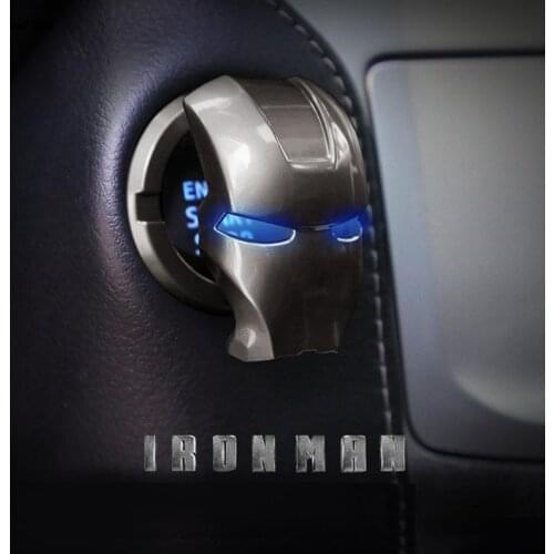 Iron Man Car Interior Engine Ignition Start Stop Push Button Switch Button Cover