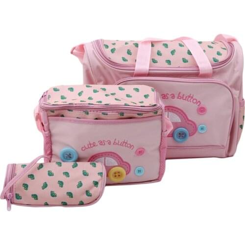 4pcs Baby Diaper Bag Suits For Mom Baby Bottle Holder Travel Outdoor Mother Mummy Stroller Maternity Nappy Bags Sets