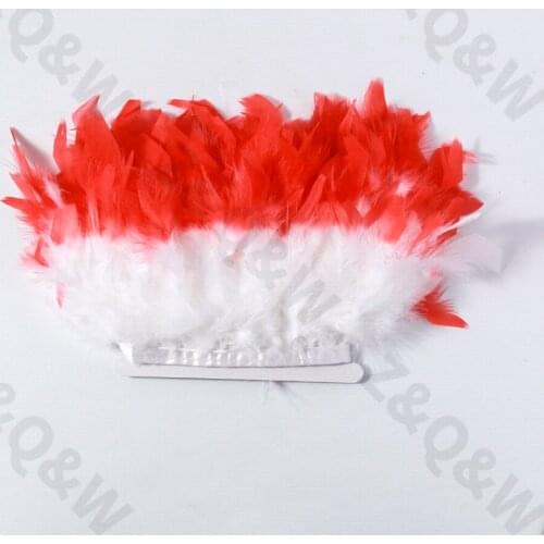 New natural white turkey feather hair tip dyed big red 2 meters DIY costume dress skirt net red wall accessories