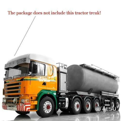 LESU 40 Feet Metal Oil Tank Truck Gas-tanker Semi Trailer 1/14 RC Tractor Model TH14463