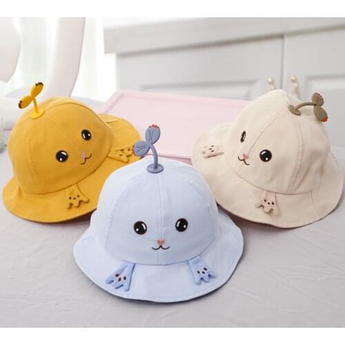 Cartoon Baby Hat Soft Spring Summer Kids Girl Boy Bucket Cap Outdoor Children Toddler Fisherman Beach Sun Hat