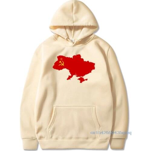 CCCP Hoodies Red Russia Flag Map Men Sweatshirt Polyester Loose Hoodies Men International Communist Party Patriotic Long sleeve